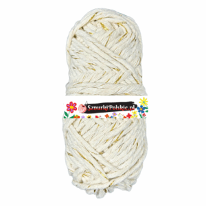 Sznurek bawełniany ze złotą nitką naturalny 40m 3mm