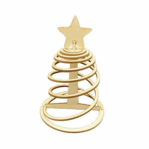 Drewniana choinka ze sklejki 3D przestrzenna stojąca świąteczna ozdoba 15cm