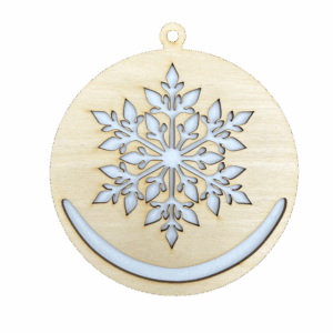 Drewniana bombka baza do makramy śnieżynka zawieszka na choinkę ze sklejki