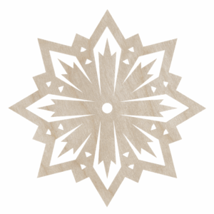 Drewniana zawieszka śnieżynka płatek śniegu na choinkę ze sklejki decoupage