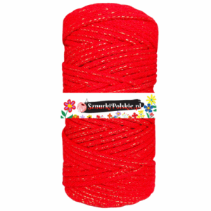 WAS Sznurek bawełniany ZŁOTA NITKA CZERWONY 100m 5mm z rdzeniem rdzeń
