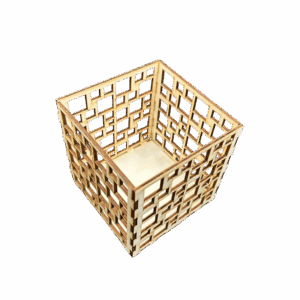 Lampion latarenka drewniany ze sklejki decoupage ozdoba świecznik 11cm