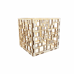 Lampion latarenka drewniany ze sklejki decoupage ozdoba świecznik 11cm