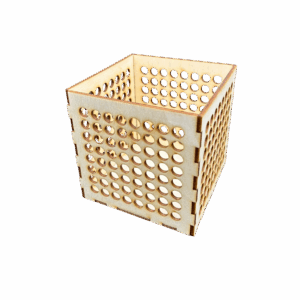 Lampion drewniany latarenka ze sklejki decoupage ozdoba świecznik 11cm