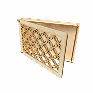 Drewniane pudełko ażurowe szkatułka ze sklejki zamykane decoupage 15x10