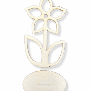 Drewniany kwiatek kwiat stojący na podstawce prezent dekor decoupage 17 cm