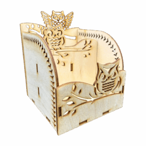 Organizer na biurko drewniany segregator przybornik pojemnik ze sklejki