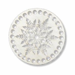 Baza drewniana dno do koszyka spód koło okrąg ze sklejki 15cm śnieżynka