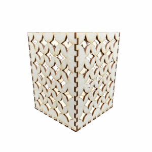 Lampion drewniany latarenka ze sklejki decoupage ozdoba świecznik 14cm