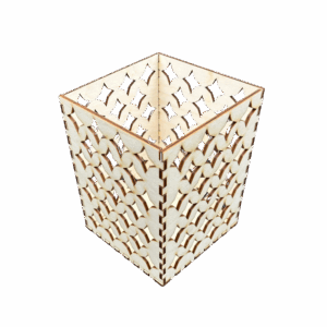 Lampion drewniany latarenka ze sklejki decoupage ozdoba świecznik 14cm