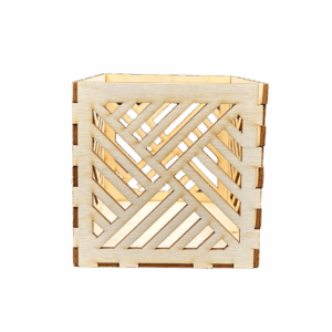 Lampion drewniany latarenka ze sklejki decoupage ozdoba świecznik 11cm