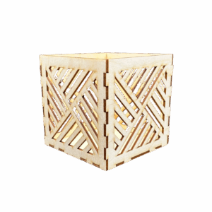 Lampion drewniany latarenka ze sklejki decoupage ozdoba świecznik 11cm