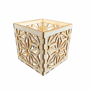 Lampion drewniany latarenka ze sklejki decoupage ozdoba świecznik 11cm