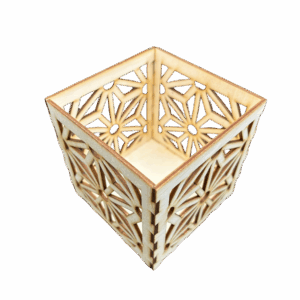 Lampion drewniany latarenka ze sklejki decoupage ozdoba świecznik 11cm