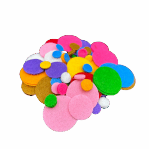 Kółka filcowe z filcu dekoracyjne ozdobne mix rozmiarów kolorowe 120szt