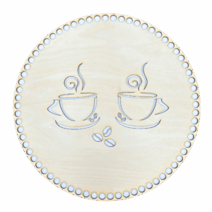 Baza dno do koszyka spód koło 30cm drewniana taca ze sklejki decoupage kawa