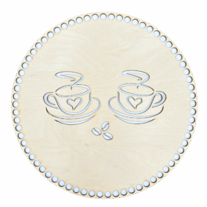 Baza dno do koszyka spód koło 30cm drewniana taca ze sklejki decoupage kawa