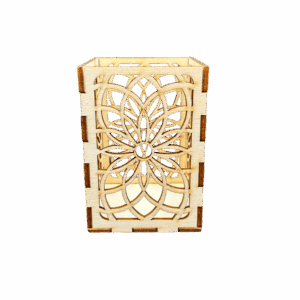 Lampion latarenka drewniany ze sklejki decoupage ozdoba świecznik 10cm