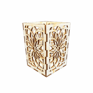 Lampion latarenka drewniany ze sklejki decoupage ozdoba świecznik 10cm