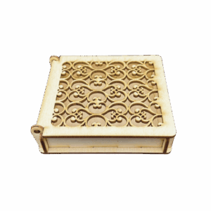 Drewniane pudełko ażurowe szkatułka ze sklejki zamykane decoupage prezent