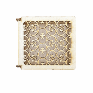 Drewniane pudełko ażurowe szkatułka ze sklejki zamykane decoupage prezent