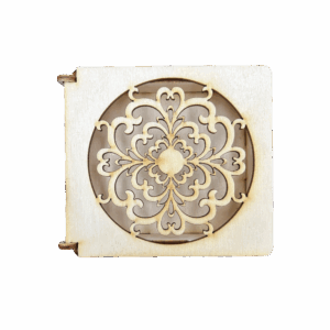 Drewniane pudełko ażurowe szkatułka ze sklejki zamykane decoupage prezent