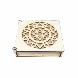 Drewniane pudełko ażurowe szkatułka ze sklejki zamykane decoupage prezent