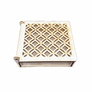 Drewniane pudełko ażurowe szkatułka ze sklejki zamykane decoupage prezent