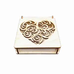 Drewniane pudełko ażurowe szkatułka ze sklejki zamykane decoupage prezent