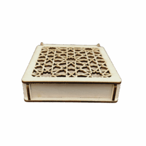 Drewniane pudełko ażurowe szkatułka ze sklejki zamykane decoupage prezent