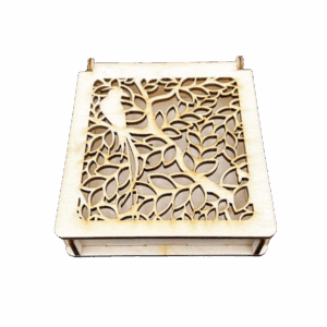 Drewniane pudełko ażurowe szkatułka ze sklejki zamykane decoupage prezent