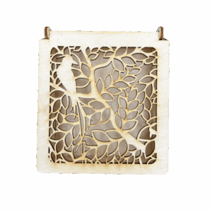 Drewniane pudełko ażurowe szkatułka ze sklejki zamykane decoupage prezent