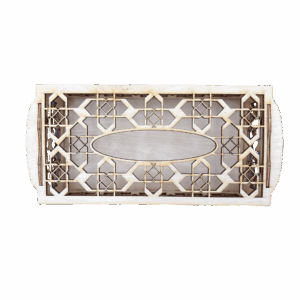 Drewniany chustecznik serwetnik pudełko ze sklejki decoupage ażur 23cm