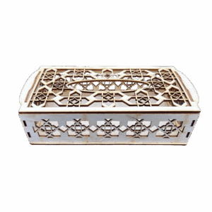 Drewniany chustecznik serwetnik pudełko ze sklejki decoupage ażur 23cm