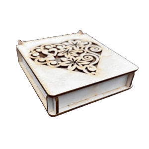 Drewniane pudełko ażurowe szkatułka ze sklejki zamykane decoupage prezent