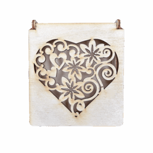 Drewniane pudełko ażurowe szkatułka ze sklejki zamykane decoupage prezent