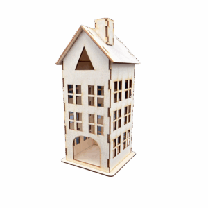 Drewniany dom domek lampion latarenka ze sklejki 3D ozdoba decoupage dekor