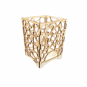 Lampion latarenka drewniany ze sklejki decoupage ozdoba świecznik 14cm