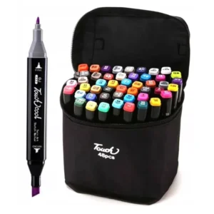 Promarkery markery alkoholowe dwustronne flamastry zestaw etui 48szt