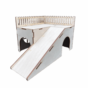 Drewniany dom domek ze sklejki dla chomika myszki gryzonia piętrowy