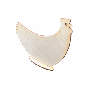 Drewniana kura kwoka kokoszka na podstawce decoupage ze sklejki dekor 10cm