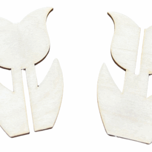 Drewniany kwiatek kwiat stojący tulipan 3D prezent dekor decoupage 1szt