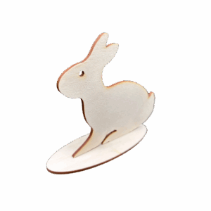 Drewniany zając zajączek królik na podstawce decoupage ze sklejki 10cm 3szt
