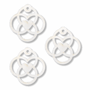Drewniana zawieszka wzór celtycki serce decoupage dekor ze sklejki 3szt