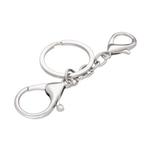 Kółko z karabińczykiem podwójny do breloka karabińczyk baza nikiel srebrna
