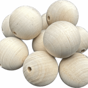 Korale kulki drewniane surowe decoupage 35mm 10szt