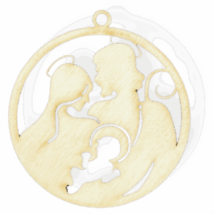 Drewniana zawieszka bombka święta rodzina na choinkę ze sklejki dekor 1szt