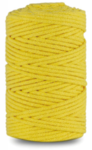 WAS Sznurek bawełniany z rdzeniem 100m 3mm JASNY ŻÓŁTY WAS