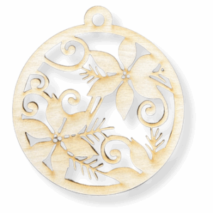 Drewniana bombka gwiazda betlejemska zawieszka na choinkę ze sklejki dekor