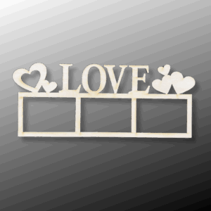 Drewniana ramka na zdjęcia zdjęcie instax love ze sklejki decoupage dekor